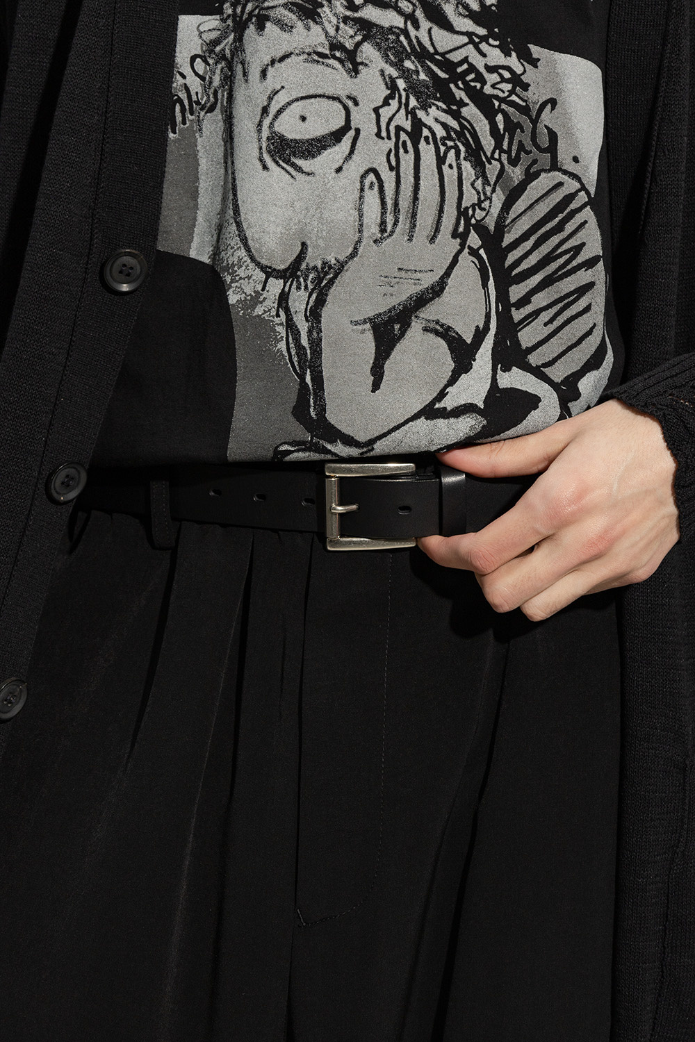 Black Leather belt Yohji Yamamoto - SchaferandweinerShops Canada